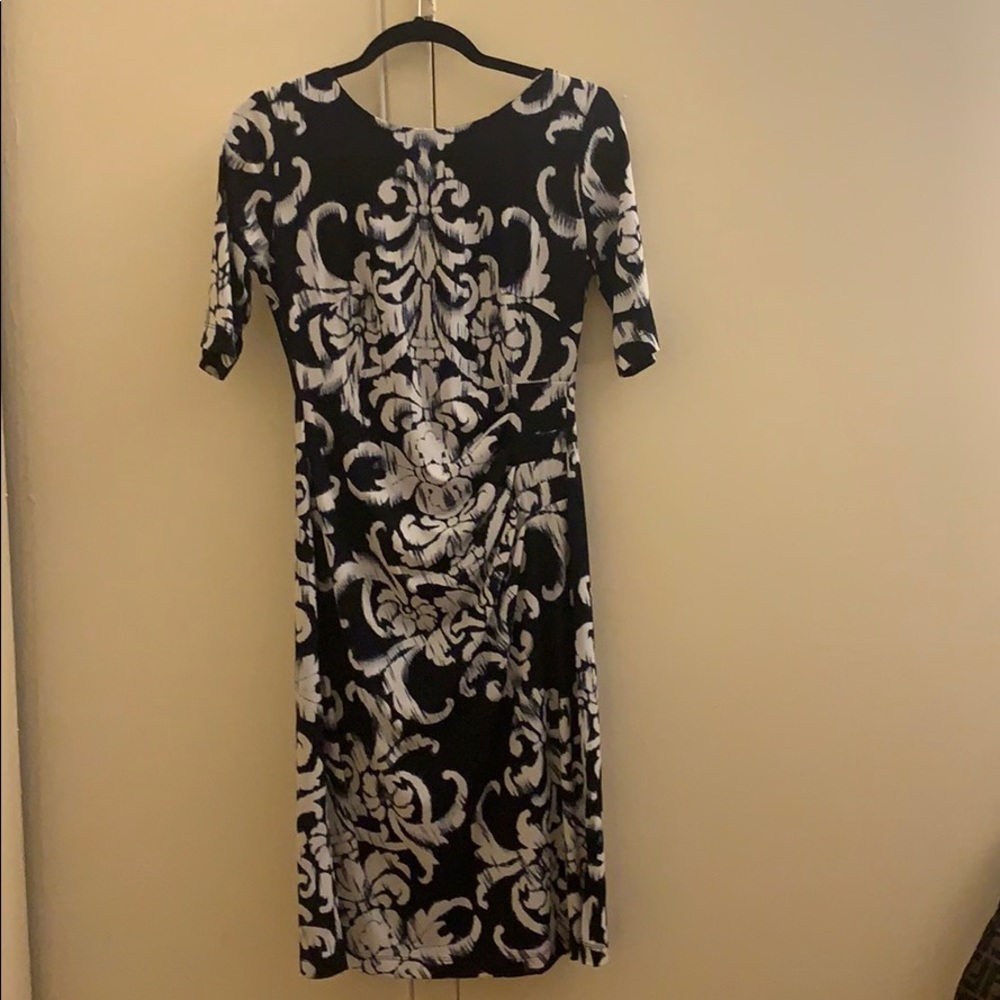 Navy blue and white dress